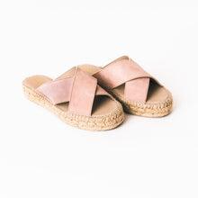 Upload image to gallery view, Pink handmade espadrilles slip in from astrid with 
