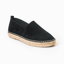 Upload image to gallery view, handmade black suede espadrilles from from astrid with 

