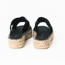 Upload image to gallery view, Black suede espadrille sandals
