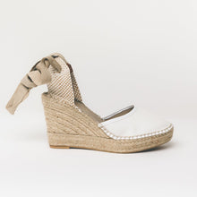 Upload image to gallery view, handmade espadrilles with wedge heel and lacing from from astrid with 
