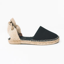 Upload image to gallery view, Black espadrille sandals with laces
