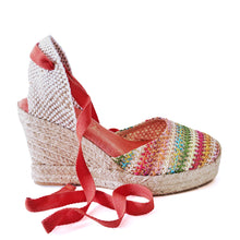 Upload image for gallery display, Rafia wedge-shaped spadrilles
